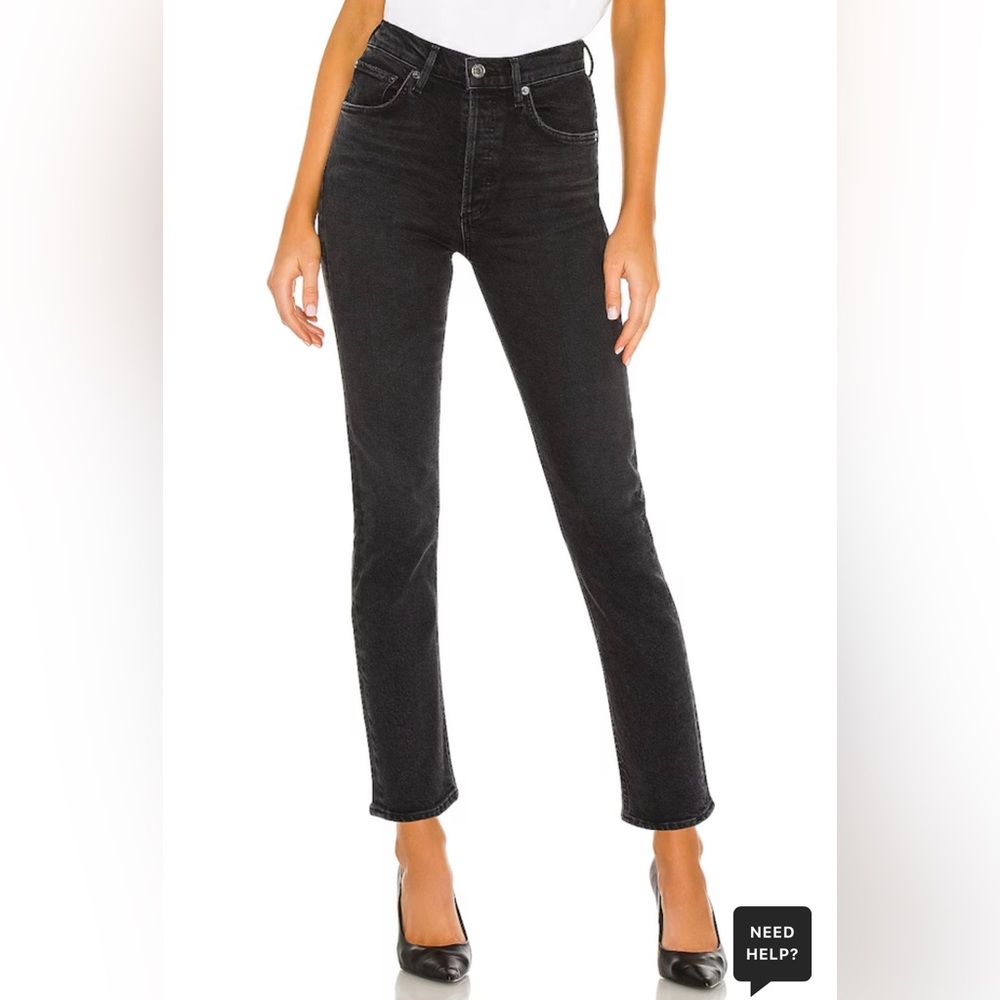 AGOLDE Riley High Rise Straight Crop jeans black size 25